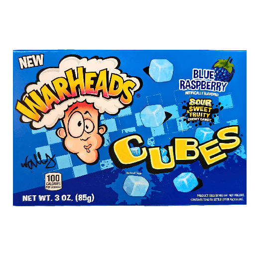 Warheads Blue Raspberry Cubes Theatre Box (12x85g)