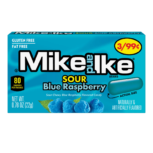Mike and Ike Sour Blue Raspberry Changemaker (24x22g)