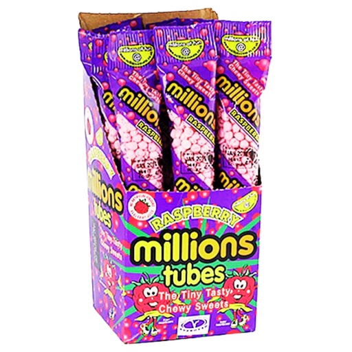 Millions Tubes Raspberry Flavour (12 x 55g)