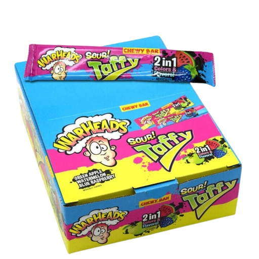 Warheads Sour Taffy Bar 2 in 1 (24x42g)