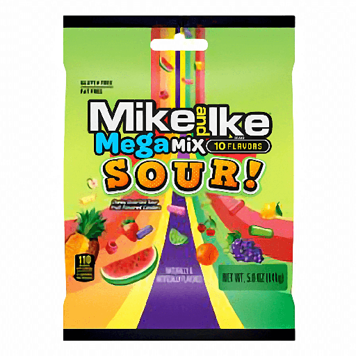 Mike and Ike Mega Mix Sour Peg Bag (12x141g)