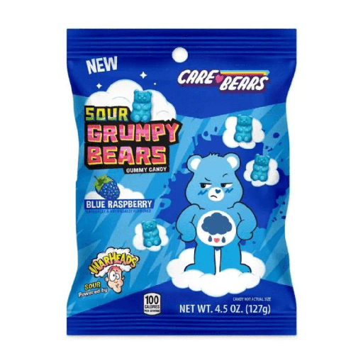 Warheads Sour Gumpy Bears Blue Raspberry Flavour Peg Beg (12x99g)