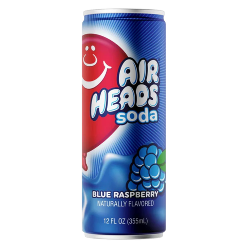 Airheads Soda Cans Blue Raspberry Flavour USA (12x330ml)