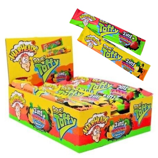 Warheads Sour Taffy Bar Tropical Flavour 2 in 1 (24x42g)