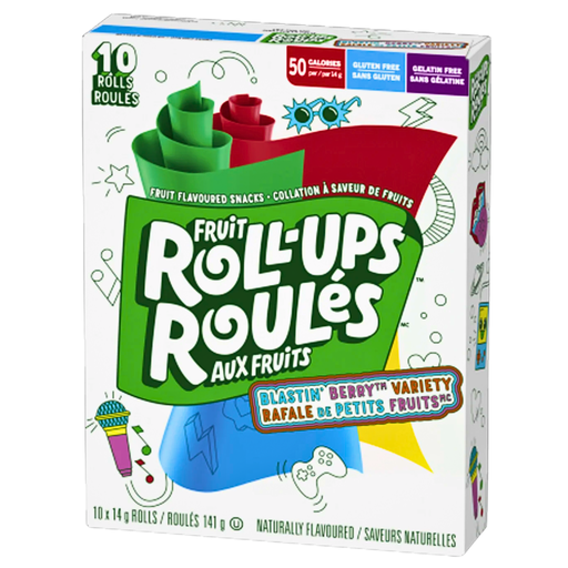 Fruit Roll Ups Blastin Berry, Variety Rafale de Petits Fruit Canadian (10x141g)