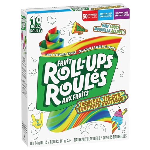 Fruit Roll Ups Tropical Tie Dye & Troique Exotique Canadian (10 Rolls) (10x141g)