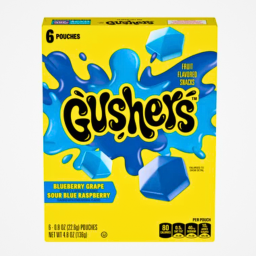Gushers Blueberry Grape & Sour Blueraspberry USA (6 Pouches) (10x136g)
