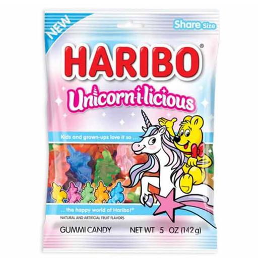 Haribo Unicorn-I-Licious Peg Bag USA (12x142g)