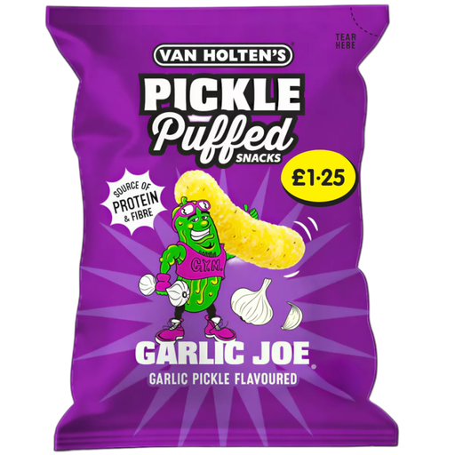 Van Holten’s Puffed Snacks Pickle Garlic Joe (14x50g) PMP £1.25