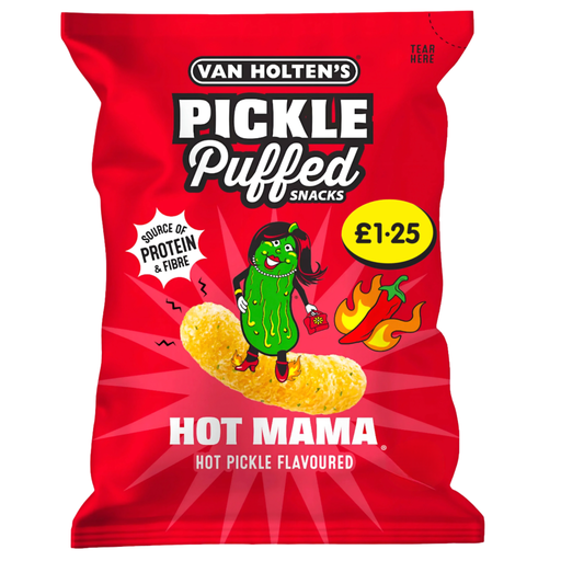 Van Holten’s Puffed Snacks Pickle Hot Mama (14x50g) PMP £1.25