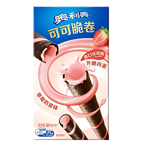 Oreo Cocoa Crisp Roll Strawberry Shake Flavour Chinese (24 x 50g)