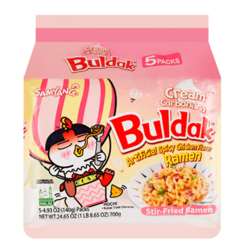 Samyang Buldak Hot Chicken Ramen Cream Carbonara Flavour Korea (Master carton) (40x140g)