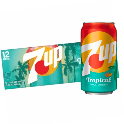 7up Tropical Soda Cans USA 12oz (12x355ml)