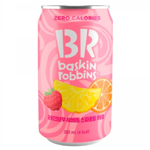 Baskin Robbins Rainbow Sherbet Sparkling Cans Zero Korean (24 x 350ml)