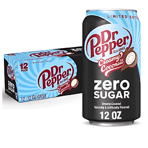 Dr Pepper Zero Sugar Cream Coconut Soda USA (12x355ml)