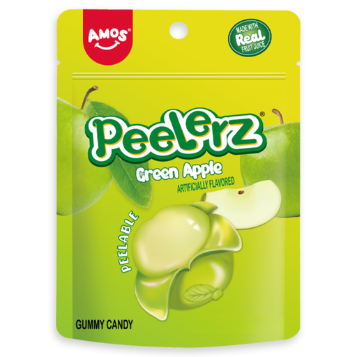 Amos Peelerz Green Apple Peg Bag 3oz USA (24x85g)