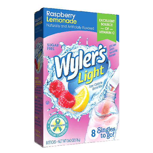 Wyler’s Light Drink Mix Raspberry Lemonade Flavour Zero Sugar Sachets USA (8 Sticks) (12x18g)