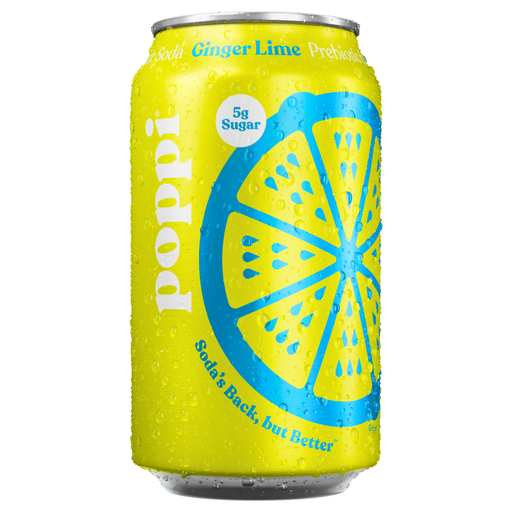 Poppi Ginger Lime Flavour Prebiotic Soda USA (12 x 355ml)