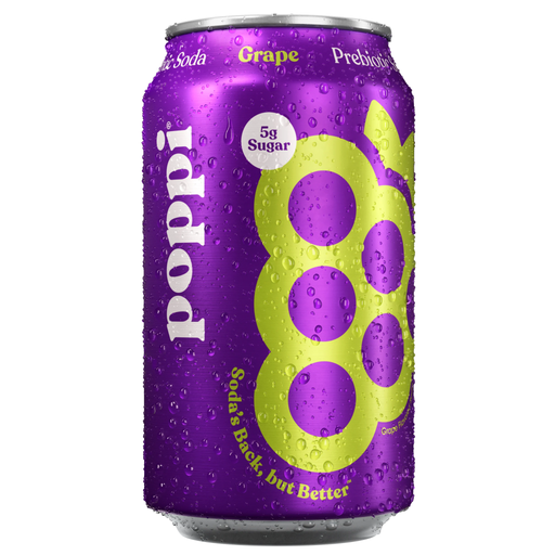 Poppi Grape Flavour Prebiotic Soda USA (12 x 355ml)