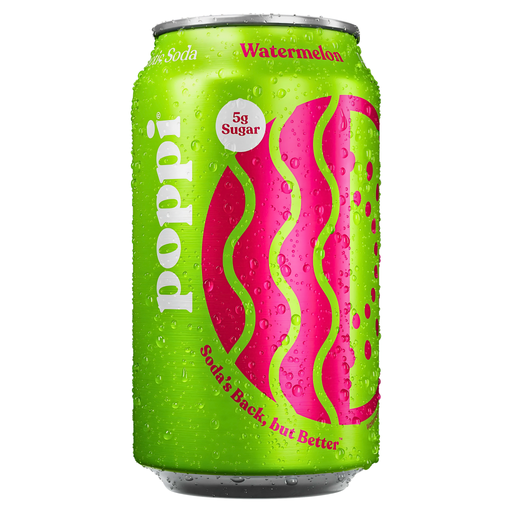 Poppi Watermelon Flavour Prebiotic Soda USA (12 x 355ml)