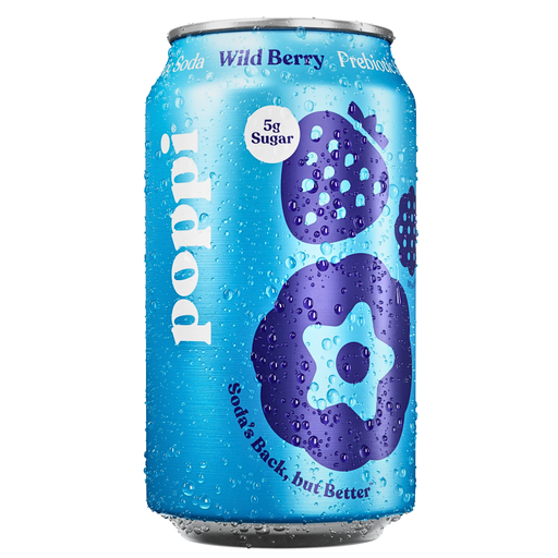 Poppi Wild Berry Flavour Prebiotic Soda USA (12 x 355ml)