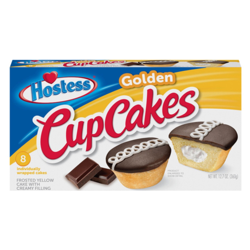 Hostess Golden Cup Cake Frosted Yellow Cake With Creamy Filling USA (1 x 360g) **Single**
