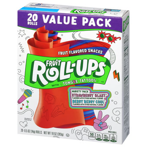 Fruit Roll Ups Strawberry Blast & Berry Cool USA (20 Rolls) (06 x 283g)
