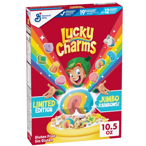 General Mills Lucky Charms Jumbo Rainbow Limited Edition Cereal USA (12 x 300g)