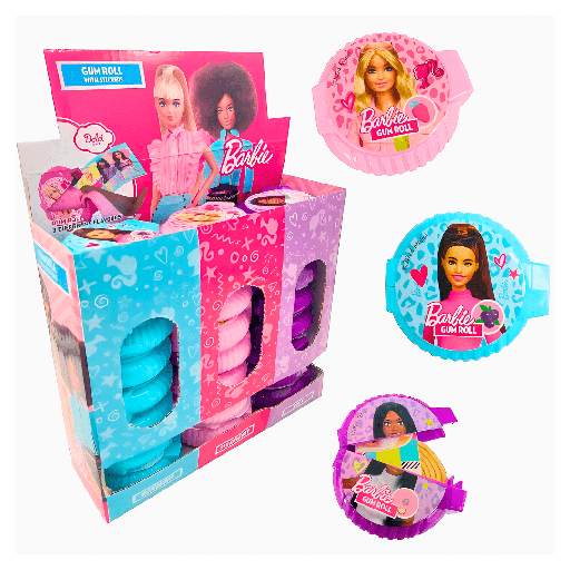 Barbie Gum Roll Chewing Gum With Sticker (24x15g)
