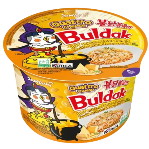 Samyang Buldak Hot Chicken Ramen Big Bowl Quattro Cheese Flavour Korea (16x105g)