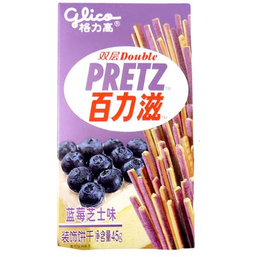 Glico Pretz Blueberry Cheese Flavour Chinese (36 x 45g)
