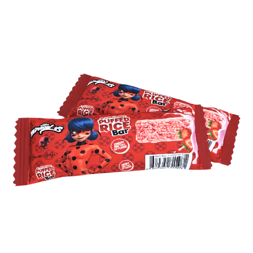 Miraculous Puffed Rice Bar Strawberry (24×22.5g)