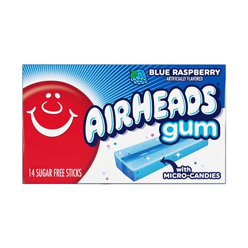 Airheads Blue Raspberry Gum Box – (12 x 14 Sticks) **04/2026**