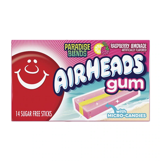 Airheads Raspberry Lemonade Gum Box – (12 x 14 Sticks)