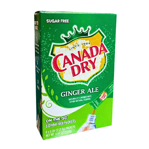 Canada Dry Drink Mix Ginger Ale Flavour Zero Sugar Sachets USA (6 Sticks) (12×15.6g)