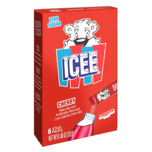 Icee Drink Mix Cherry Flavour Zero Sugar Sachets USA (6 Sticks) (12x13g)