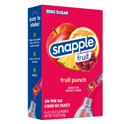 Snapple Diet Drink Mix Fruit Punch Flavour Zero Sugar Sachets USA (6 Sticks) (12×16.2g)
