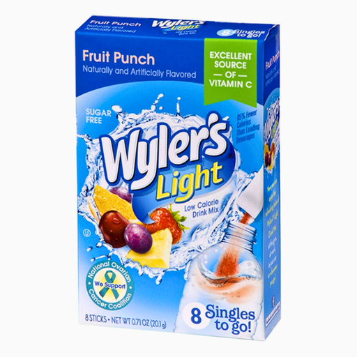 Wyler’s Light Drink Mix Fruit Punch Flavour Zero Sugar Sachets USA (8 Sticks) (12×20.1g)