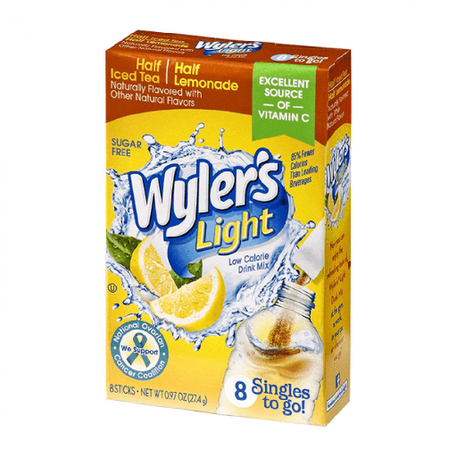 Wyler’s Light Drink Mix Half Iced Tea Half Lemonade Flavour Zero Sugar Sachets USA (8 Sticks) (12×27.4g)