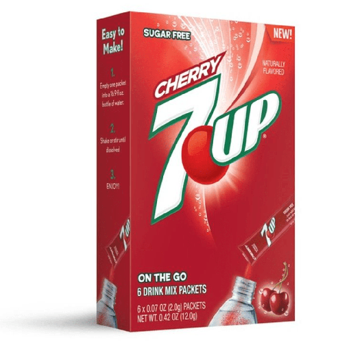 7up Drink Mix Cherry Flavour Zero Sugar Sachets USA (6 Sticks) (12x12g)