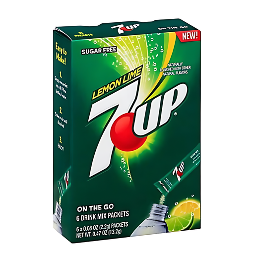7up Drink Mix Lemon Lime Flavour Zero Sugar Sachets USA (6 Sticks) (12×13.2g)drinks