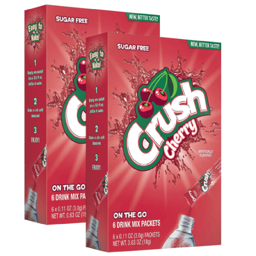Crush Drink Mix Cherry Flavour Zero Sugar Sachets USA (6 Sticks) (12x18g)