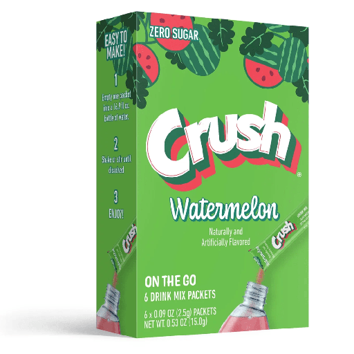 Crush Drink Mix Watermelon Flavour Zero Sugar Sachets USA (6 Sticks) (12x15g)