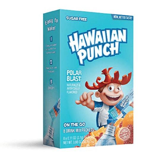 Hawaiian Punch Drink Mix Polar Blast Flavour Zero Sugar Sachets USA (8 Sticks) (12×24.8g)