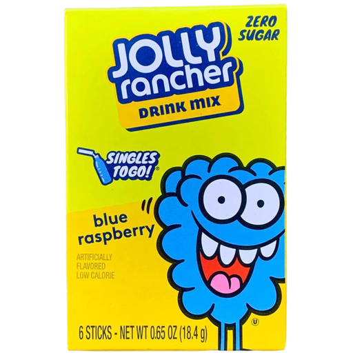 Jolly Rancher Drink Mix Blue Raspberry Flavour Zero Sugar Sachets USA (6 Sticks) (12×18.4g)