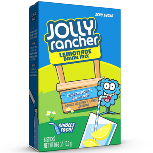 Jolly Rancher Drink Mix Blue Raspberry Lemonade Flavour Zero Sugar Sachets (6 Sticks) (12×19.3g)