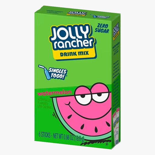 Jolly Rancher Drink Mix Watermelon Flavour Zero Sugar Sachets USA (6 Sticks) (12×18.8g)