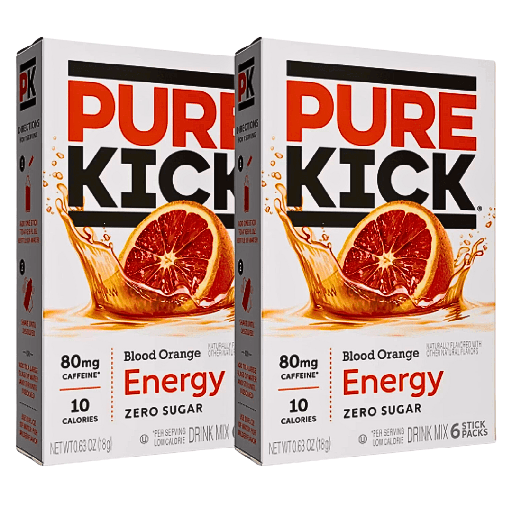 Pure Kick Drink Mix Blood Orange Flavour Zero Sugar Sachets USA (6 Sticks) (12×22.3g)