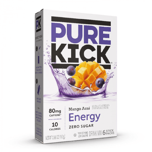 Pure Kick Drink Mix Mango Acai Flavour Zero Sugar Sachets USA (6 Sticks) (12×19.2g)