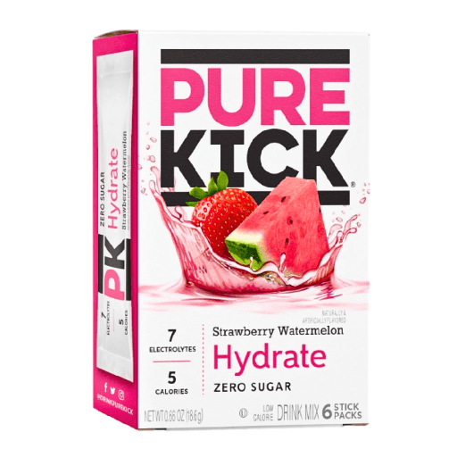Pure Kick Drink Mix Strawberry Watermelon Flavour Zero Sugar Sachets (6 Sticks) (12×18.6g)